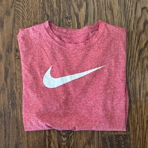 Nike Heathered Red Tee with White Swoosh